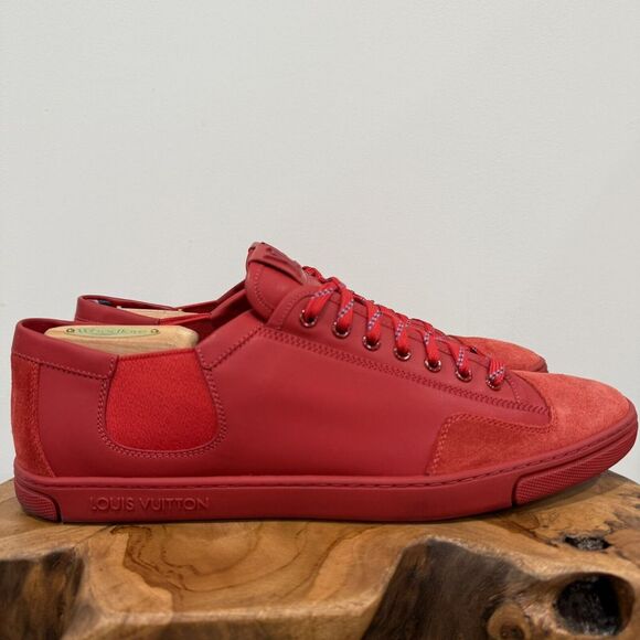 Louis Vuitton Slalom Low Top Red Sneakers Size LV10 US11 - Picture 1 of 13